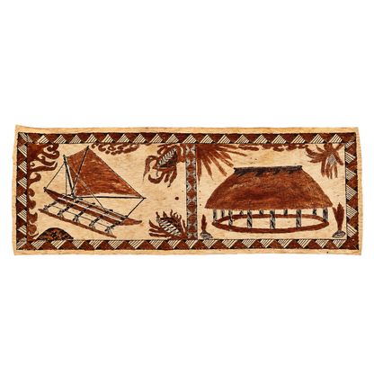 TAPA - Wallis & Futuna - Pirogue et Fale