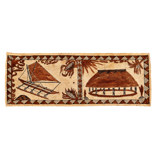 TAPA - Wallis & Futuna - Pirogue et Fale