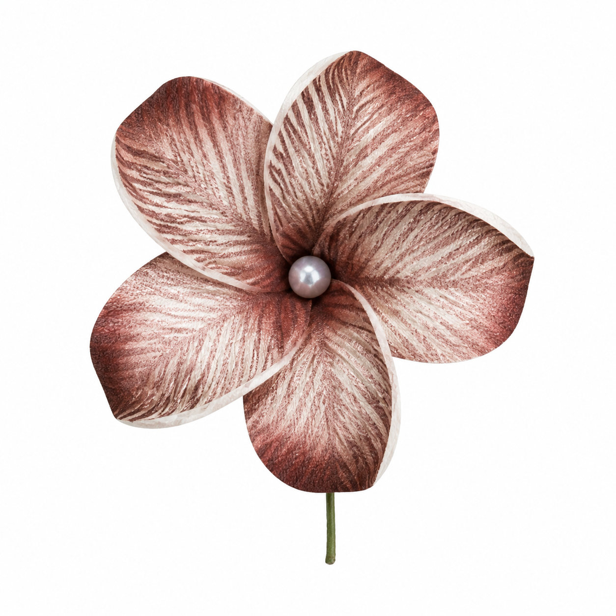 Fleur à tige - Frangipanier/Perle - RB0