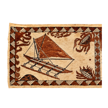 TAPA - Wallis & Futuna - Pirogue et Fale