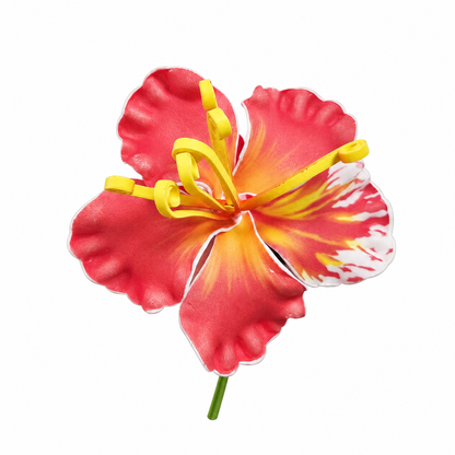 Fleur à tige - Fleur de Flamboyant 9 cm _ FBA0