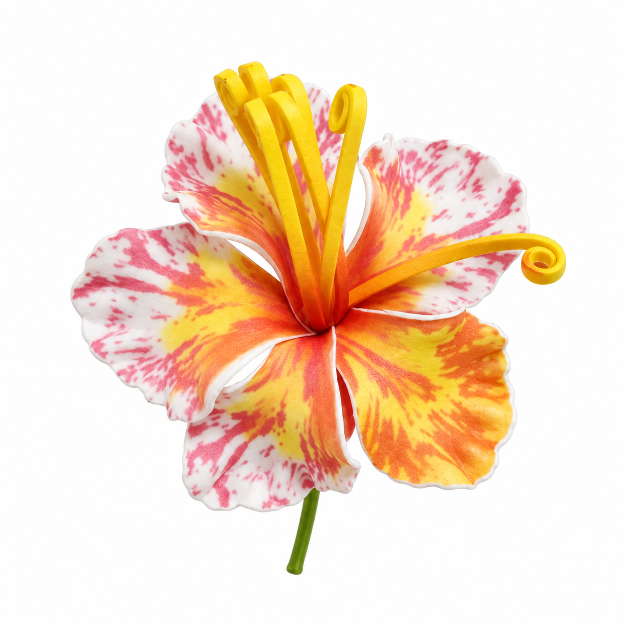 Fleur à tige - Fleur de Flamboyant 9 cm _ FBA0